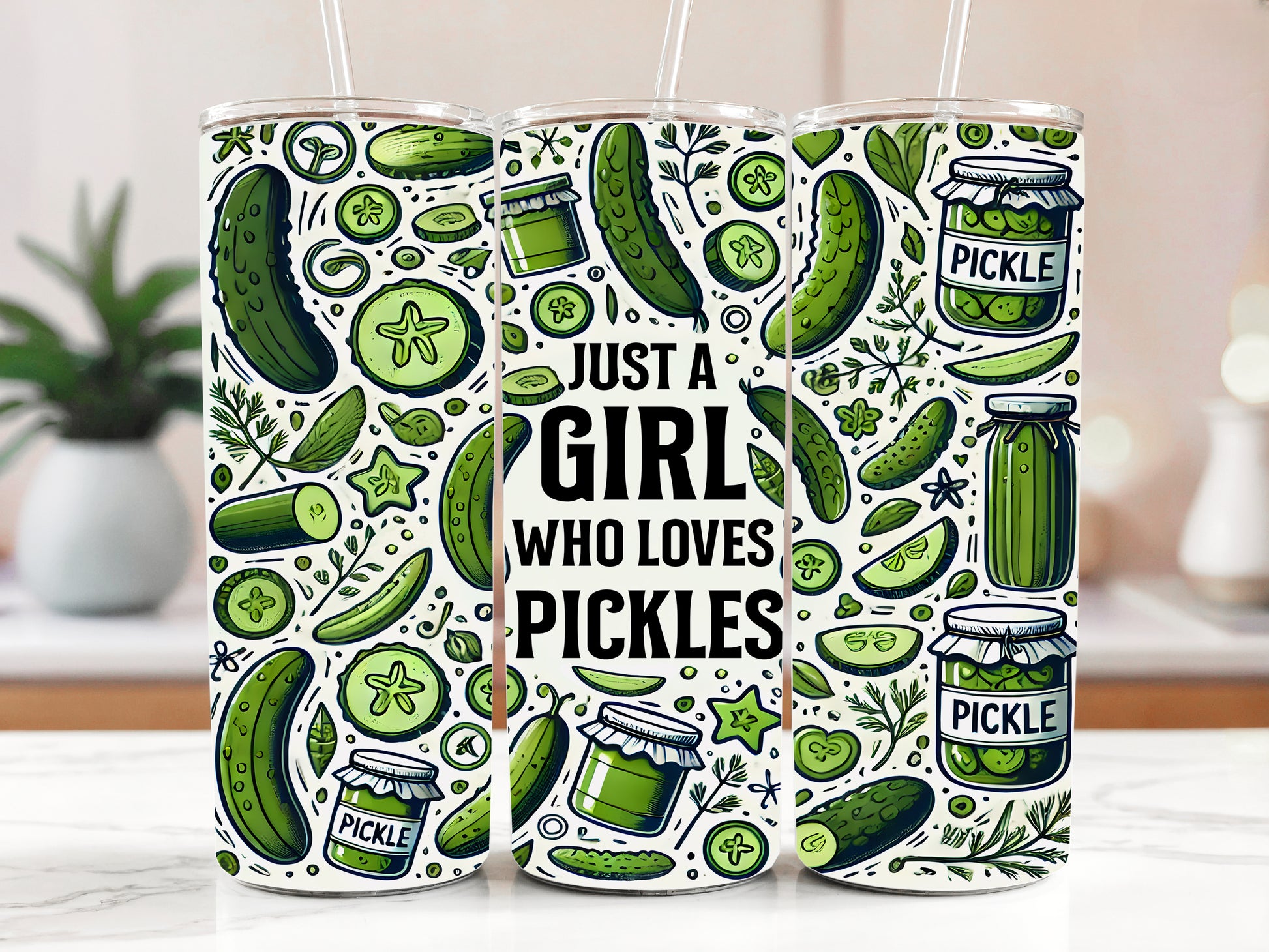 Pickle Lover's Travel Tumbler: Cute Stainless Steel Mug & Gift