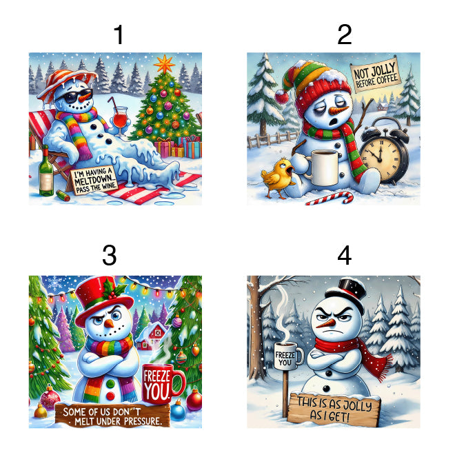 Quirky Snowman Tumbler, Festive Family Jolly on Winter Adventure