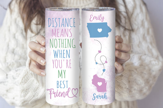 Customize State-to-State BFF Tumbler, Perfect Long Distance Friendship Gift