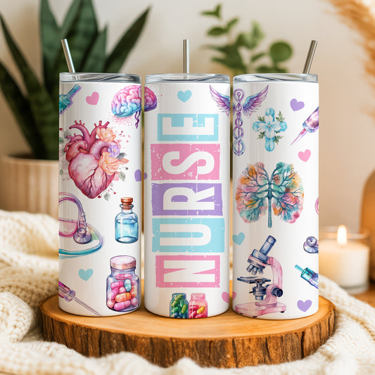 Vibrant Nurse Appreciation Tumbler, Stylish Healthcare Worker Water Bottle
