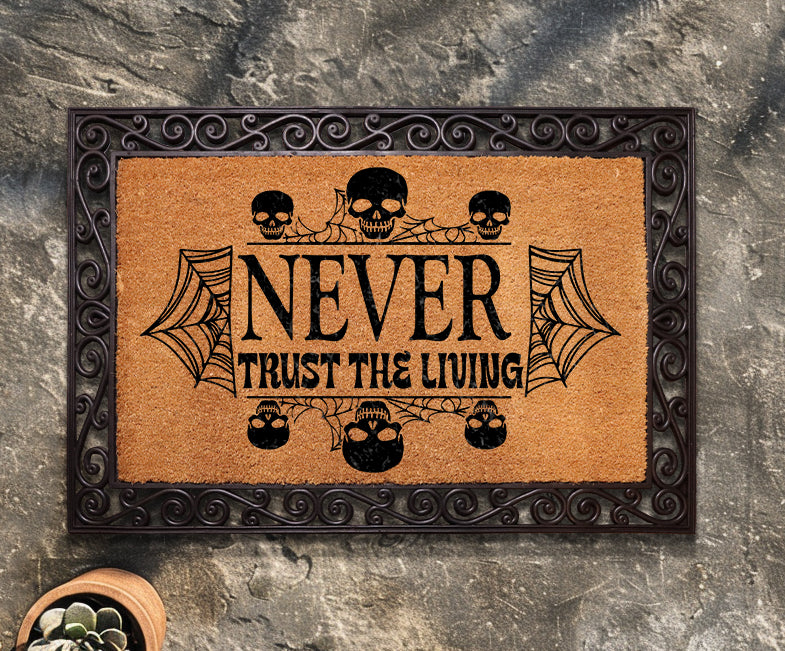 Elevate Your Entryway with Skull & Web Doormat, Perfect New Home Gift!