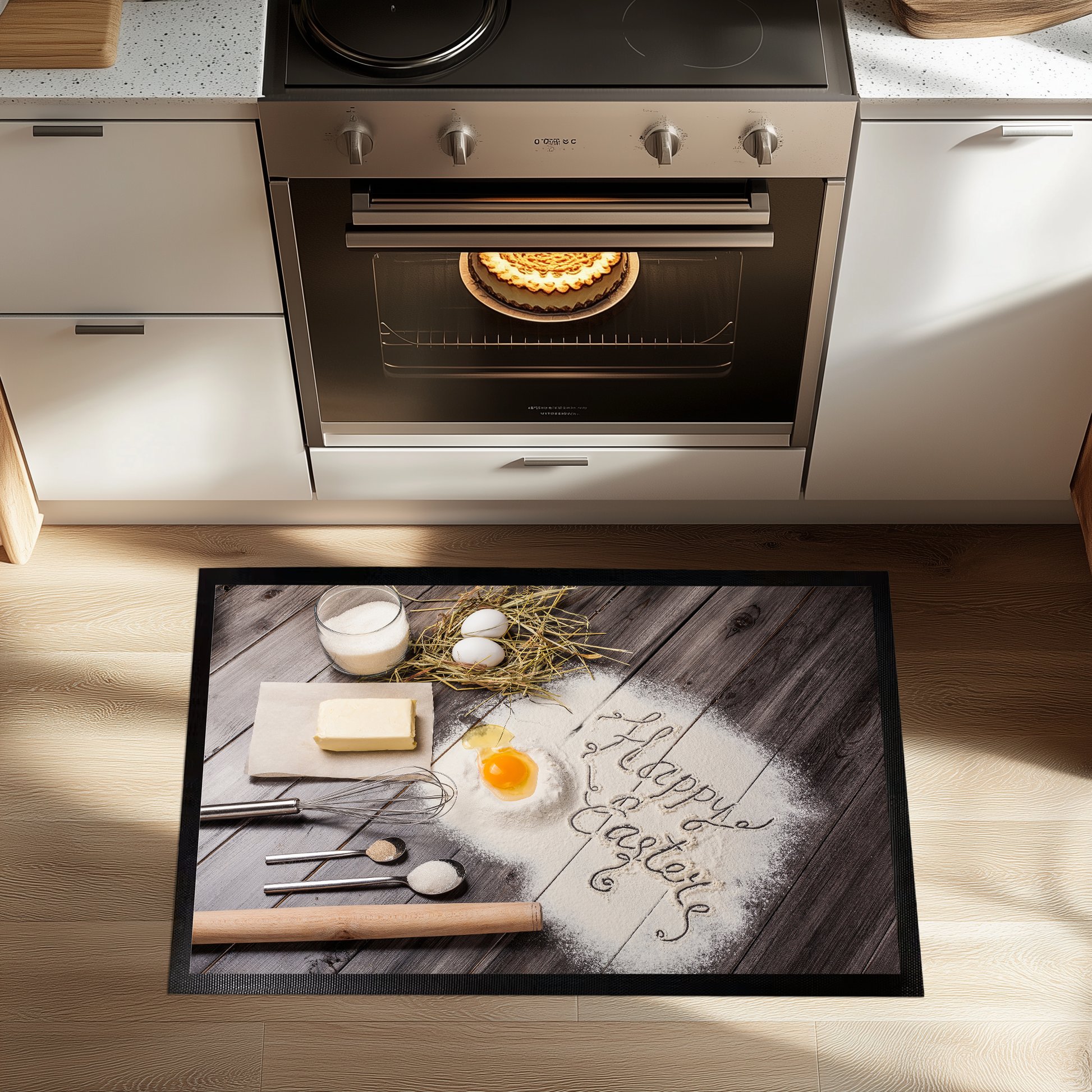 Welcome Easter with Rustic Kitchen, Baking Mats for Spring