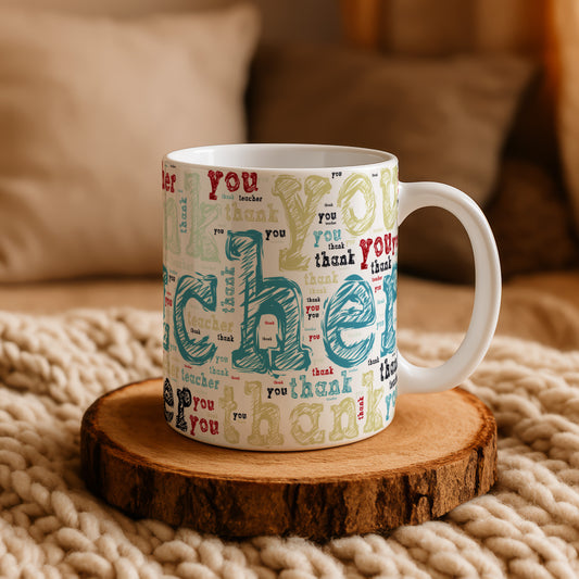 Teacher Thank You Pottery Cup, Retirement Gift Coffee Mug