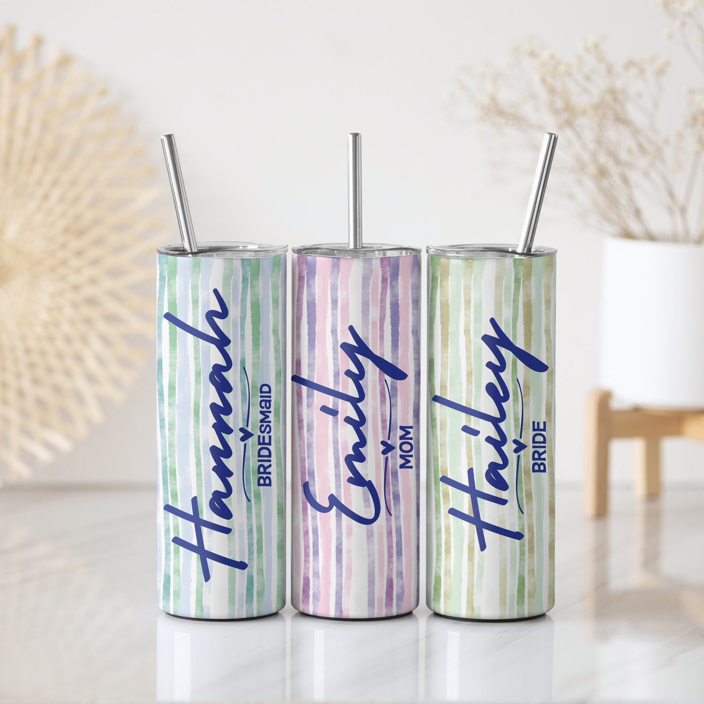 Bride's Personalized Bachelorette Tumbler, Matching Insulated Cups, Wedding Gift