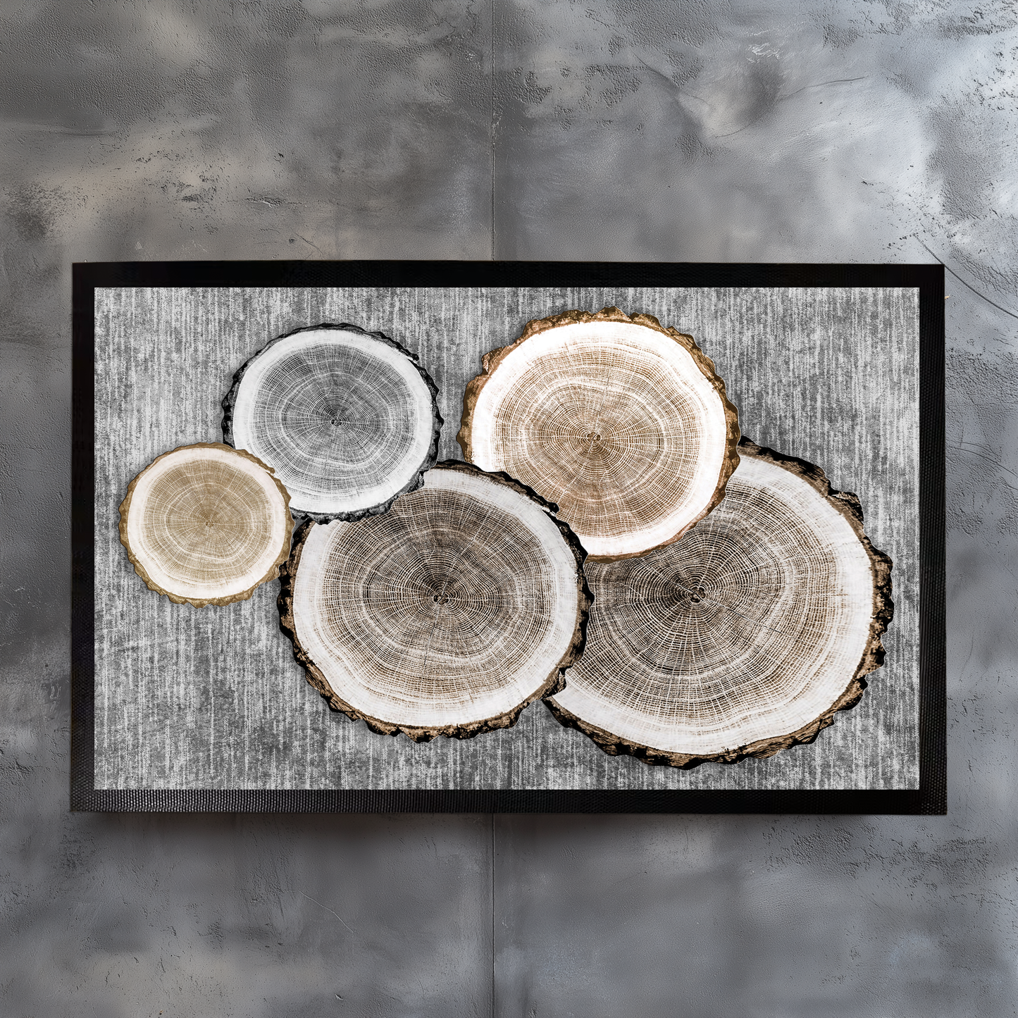 Rustic Wood Slice Doormat: Farmhouse Entryway Decor, Indoor Outdoor Mat
