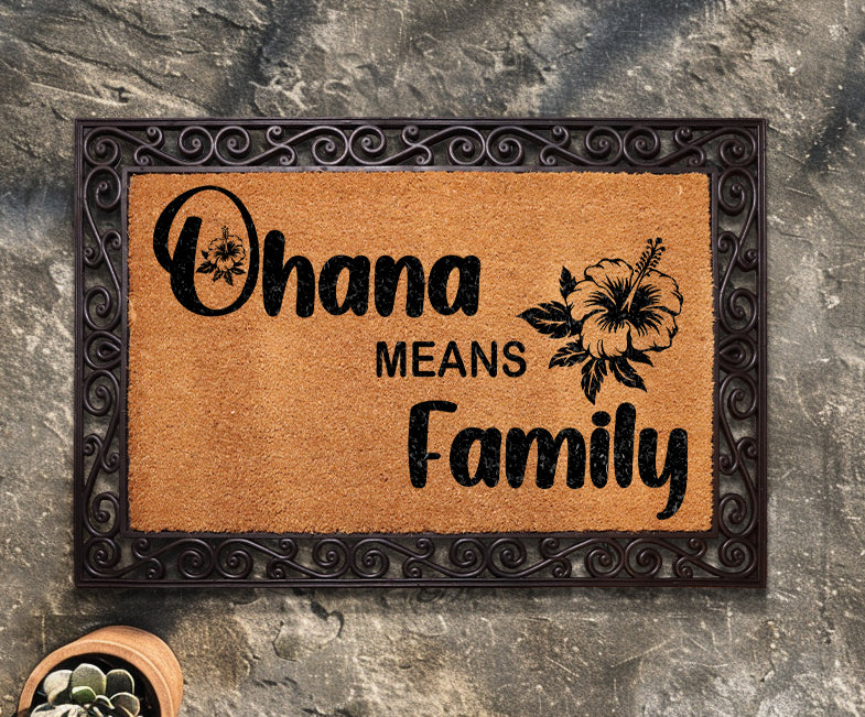 Lilo And Stitch Welcome Mat, Tropical Family Doormat For You