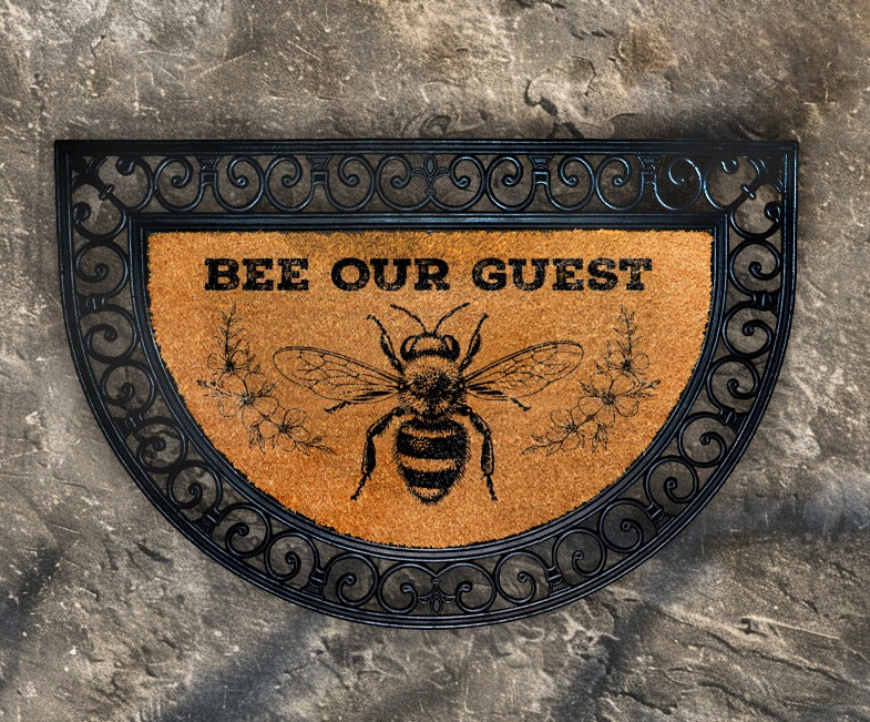 Welcome guests with our Bee Happy Doormat, Bumblebee Housewarming Gift