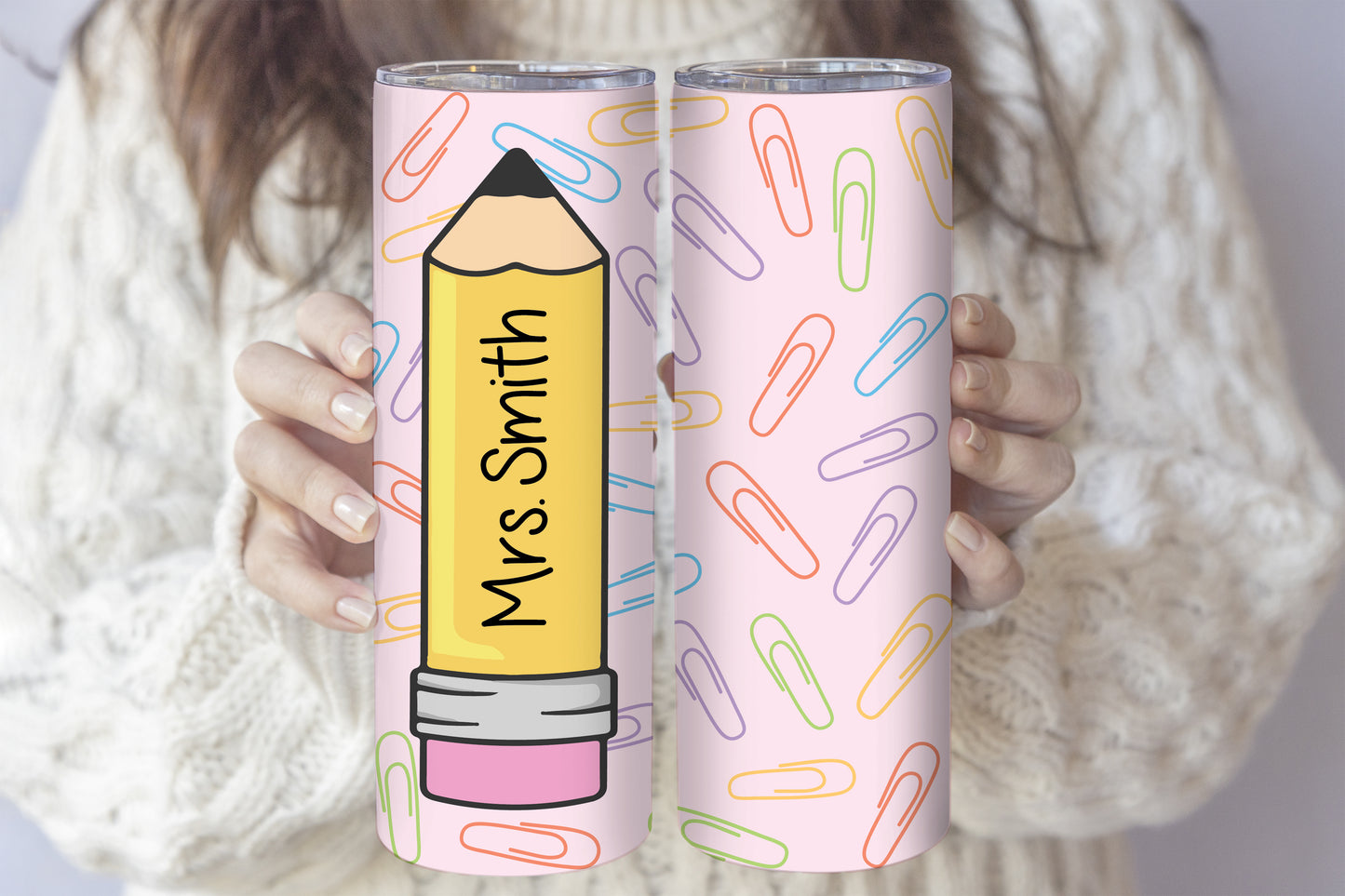 Personalized Steel Tumbler for Teachers, Insulated and Adorable Teacher Gift