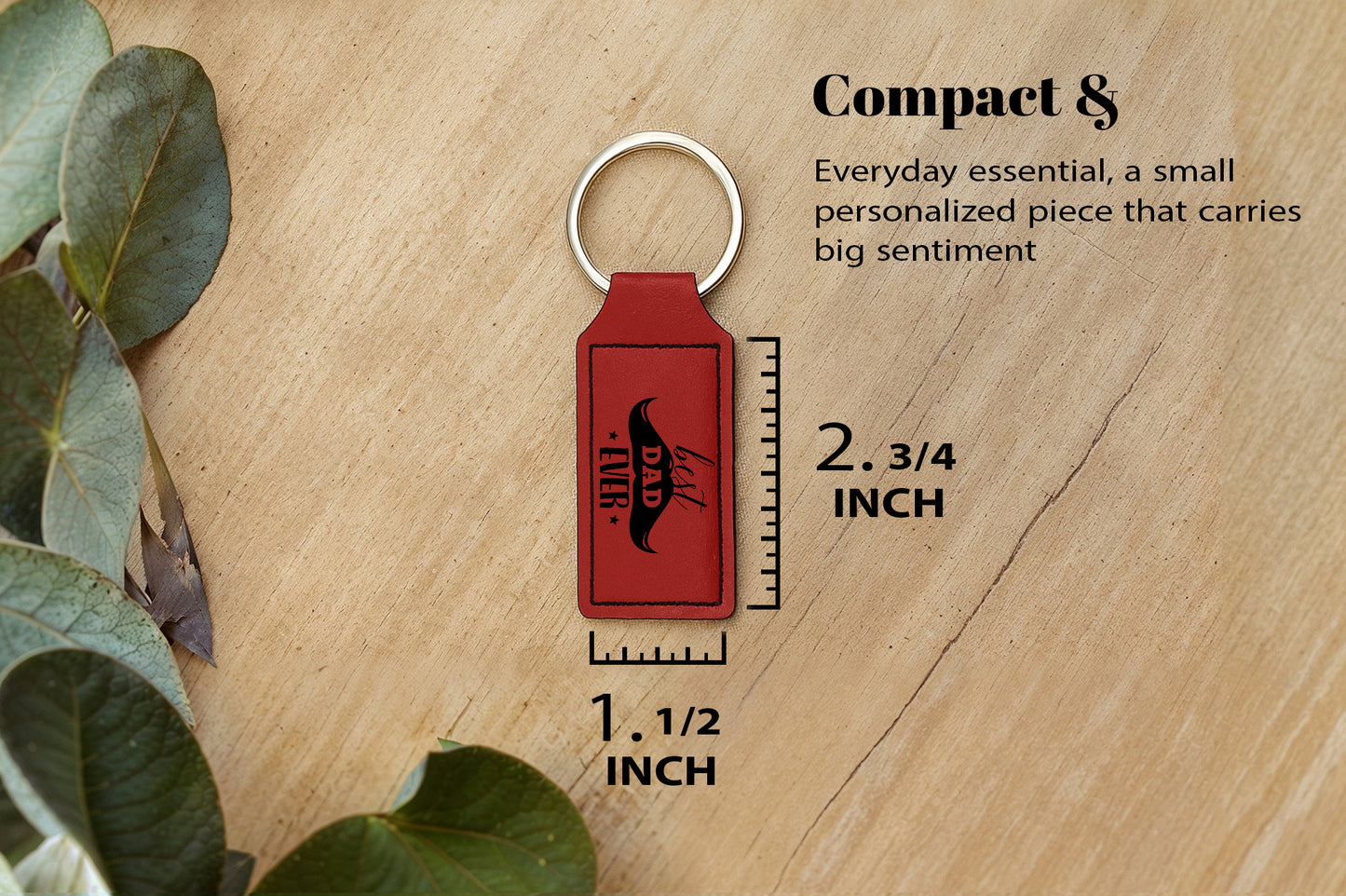 Custom Engraved Leather Keychain, Best Dad Ever Gift, Coolest Husband