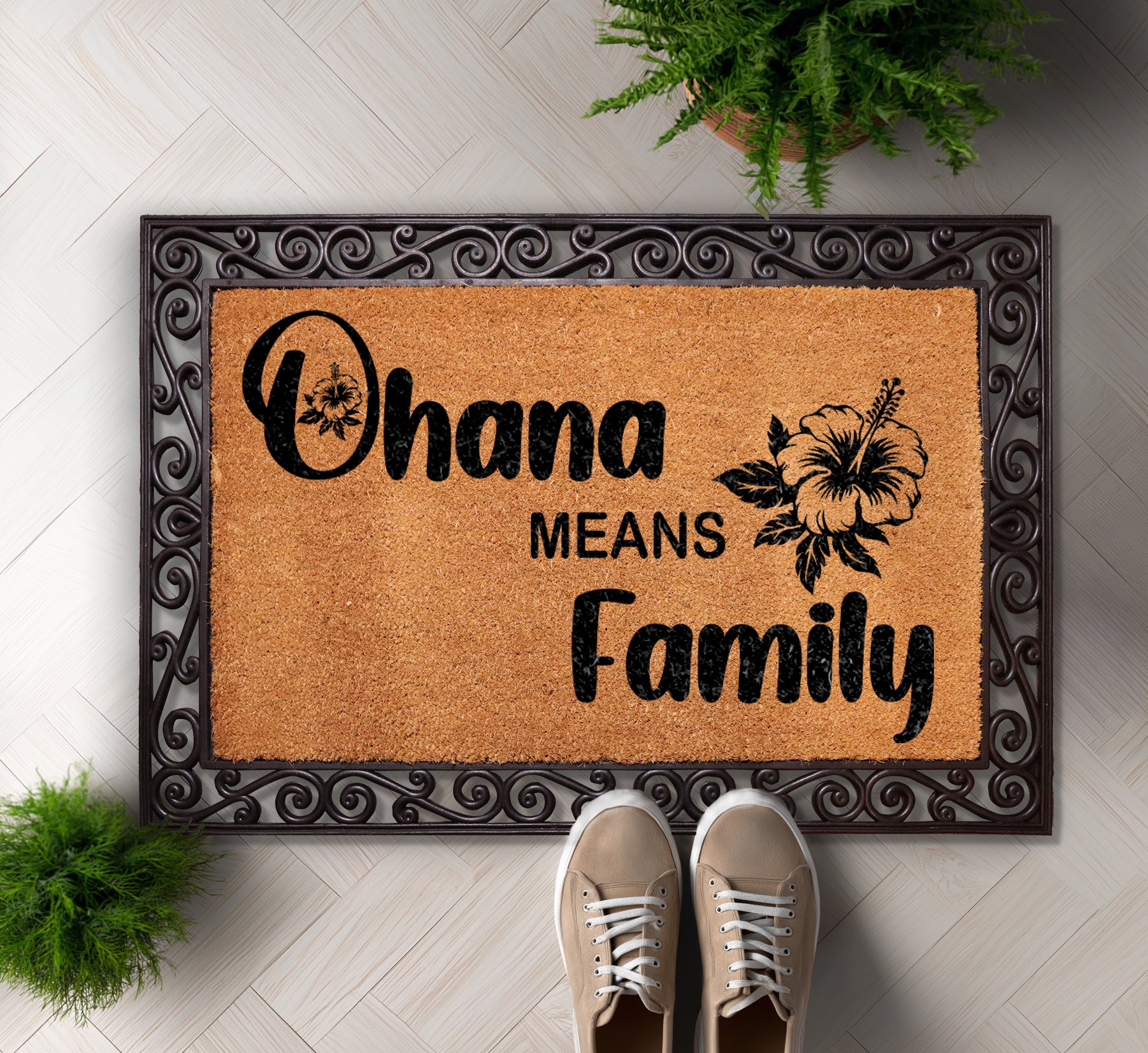 Lilo And Stitch Welcome Mat, Tropical Family Doormat For You