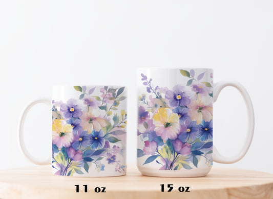 Flower Mama Tea Cup, Custom Mother's Day Pottery Mug Gift