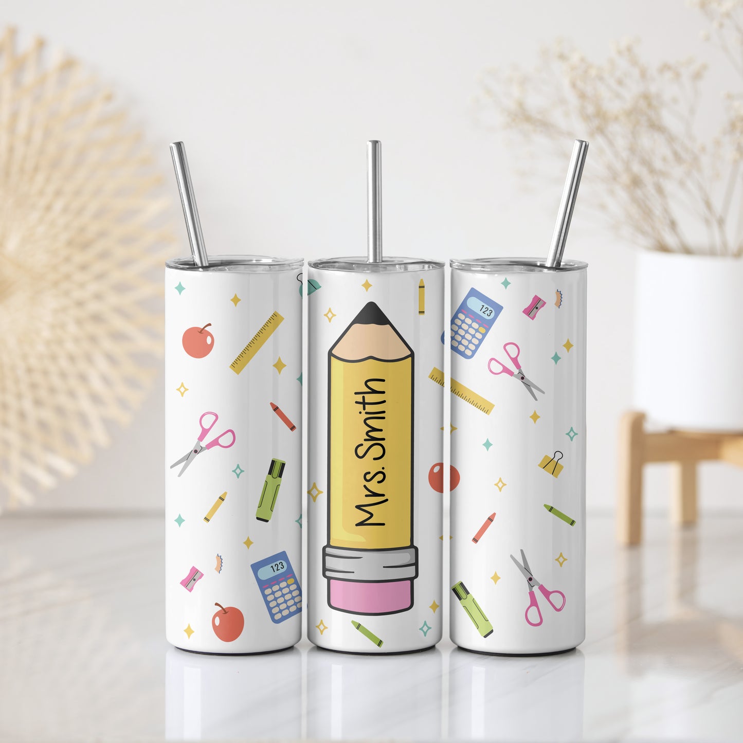 Personalized Steel Tumbler for Teachers, Insulated and Adorable Teacher Gift