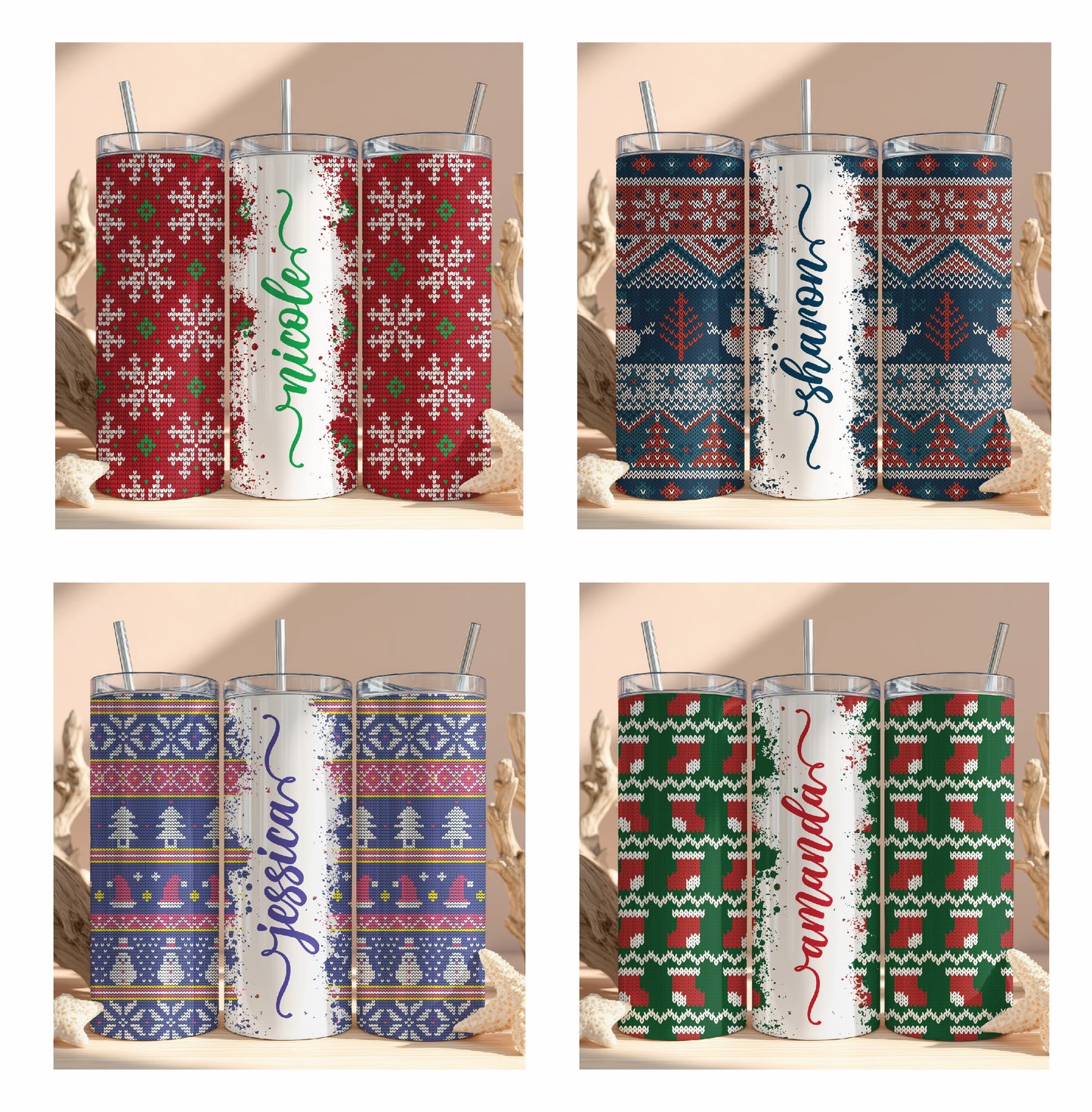 Design your knit pattern tumbler, the perfect holiday stocking stuffer!