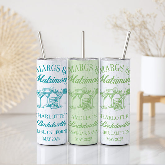 Mexican Style Bachelorette Cups, Customizable Keepsake Tumbler, Matching Gift