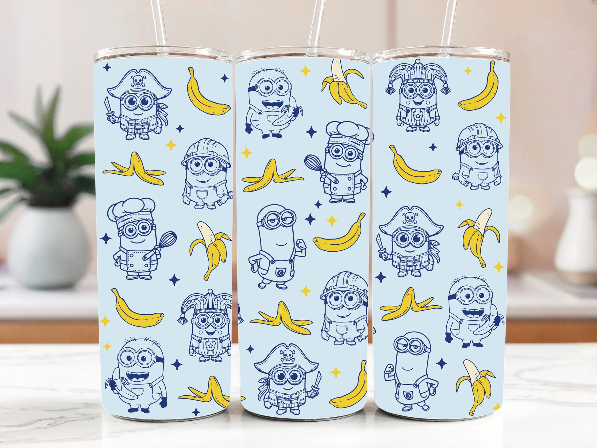 Cute Minions Stainless Steel Tumbler, Despicable Me Inspired Insulated Cup