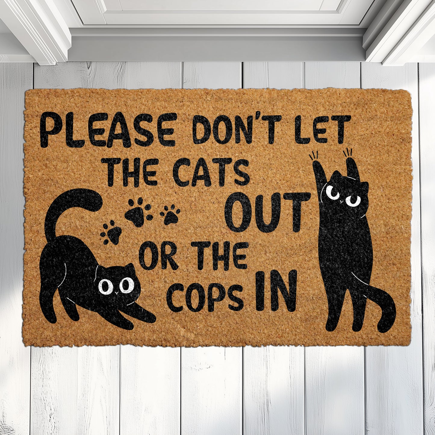 Cute Cat Welcome Mat: Keep Cats In, Cops Out! 🐱🚫