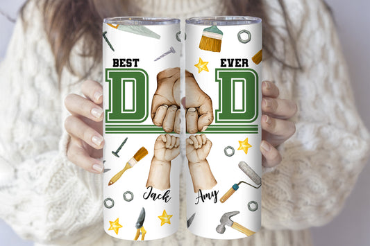 Personalized Dad Tumbler, Custom Drinkware for Father's Day Gift with Kids' Names