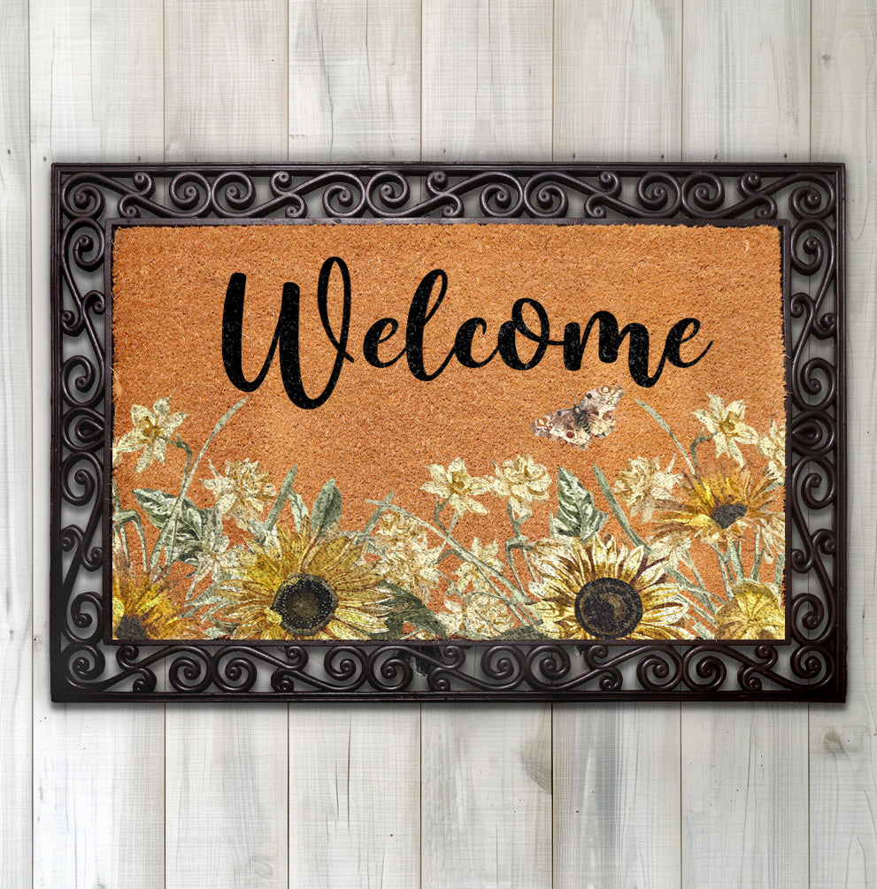 Colorful Sunflower Doormat, Spring Welcome Mat for Your Front Porch