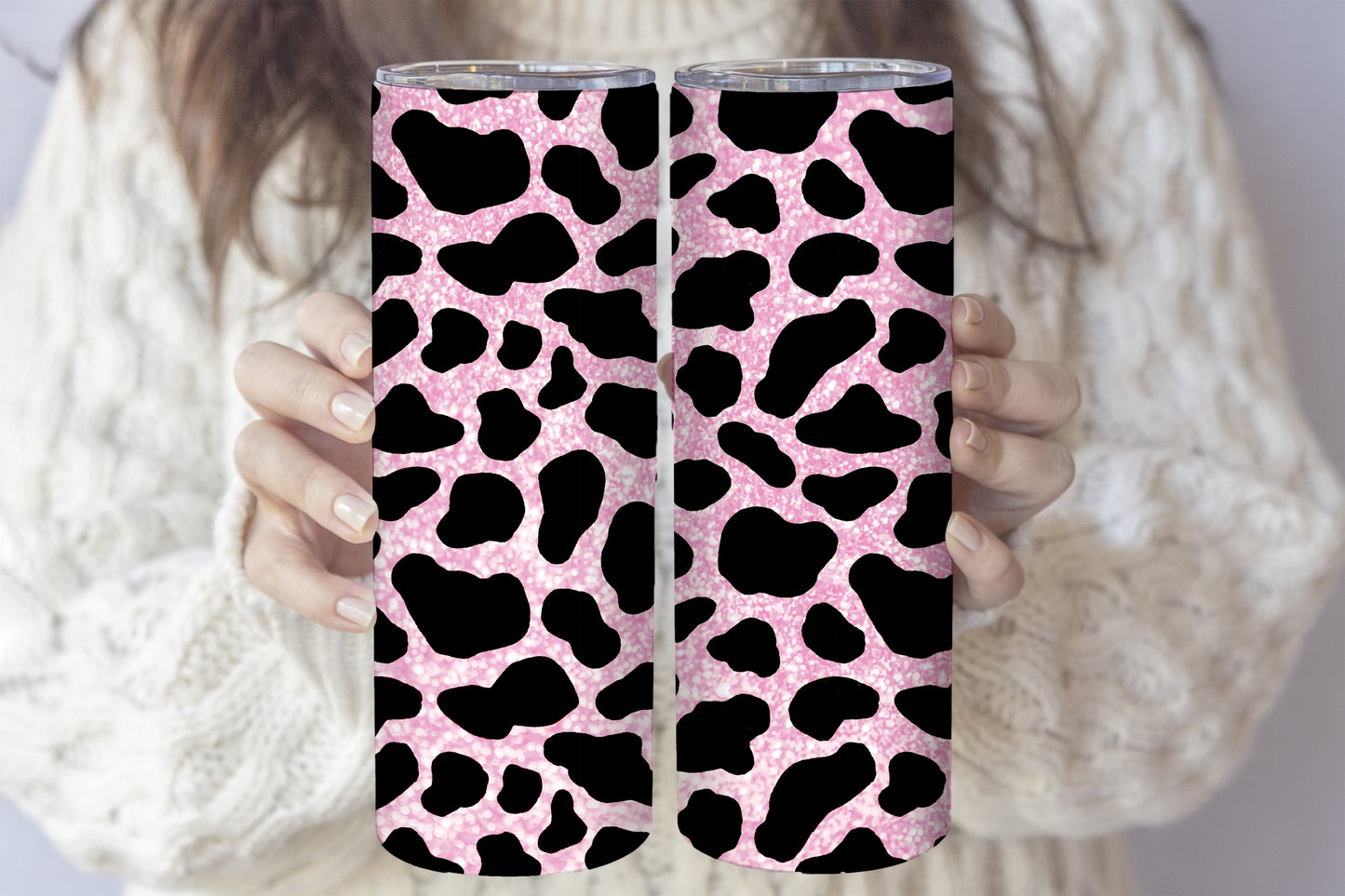 Custom Leopard Print Tumbler, Glitter Insulated Stainless Steel Cup