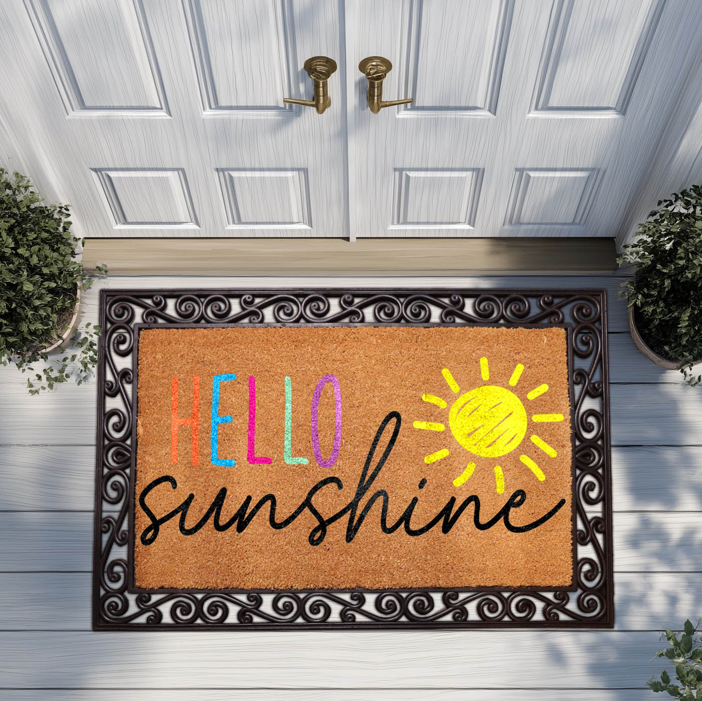Cheerful Summer Coco Doormat, Brighten Your Entryway with Sunshine