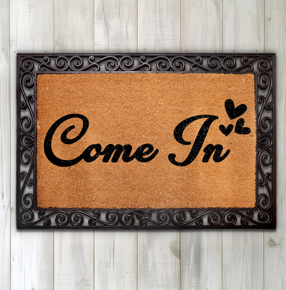 Stylish Heart Welcome Mat, Perfect Housewarming Gift, Outdoor Floor Mat.