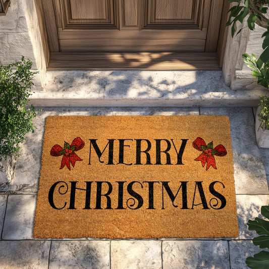 Cute Merry Christmas Doormat, Festive Xmas Home Decor, Winter Rug