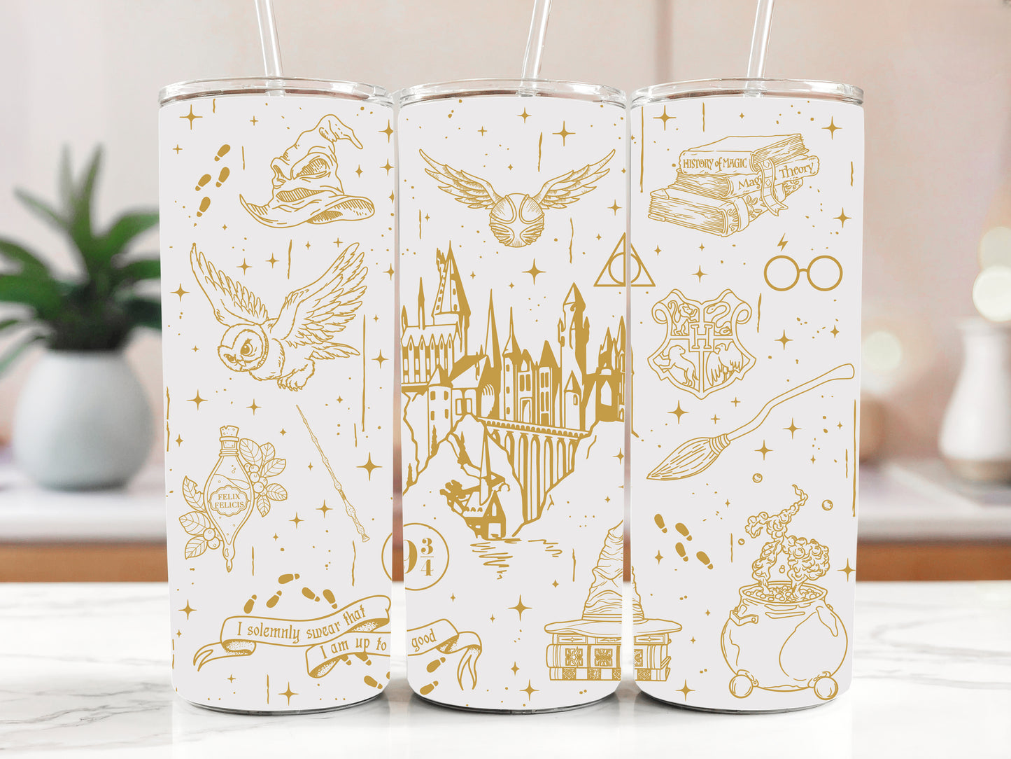 Magical Harry Potter Tumbler, Hogwarts-inspired Steel Water Bottle, Insulated Cup