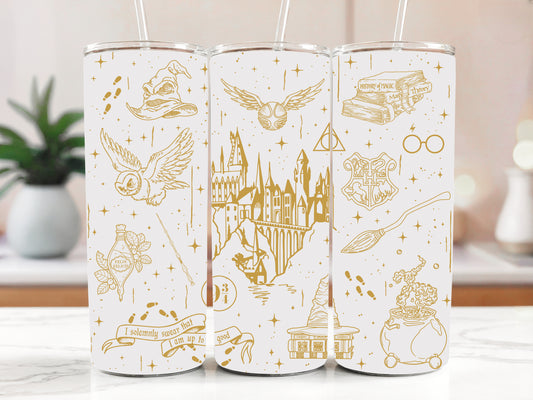 Magical Harry Potter Tumbler, Hogwarts-inspired Steel Water Bottle, Insulated Cup