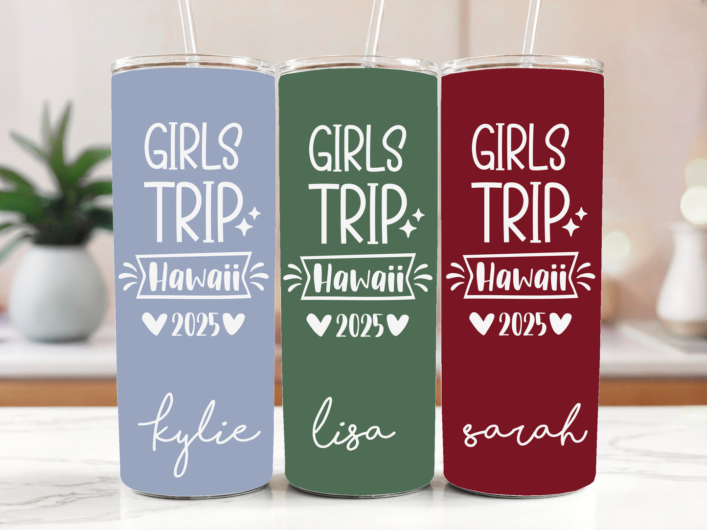 Colorful Girls Trip Tumbler, Best Friends Insulated Steel Bottle