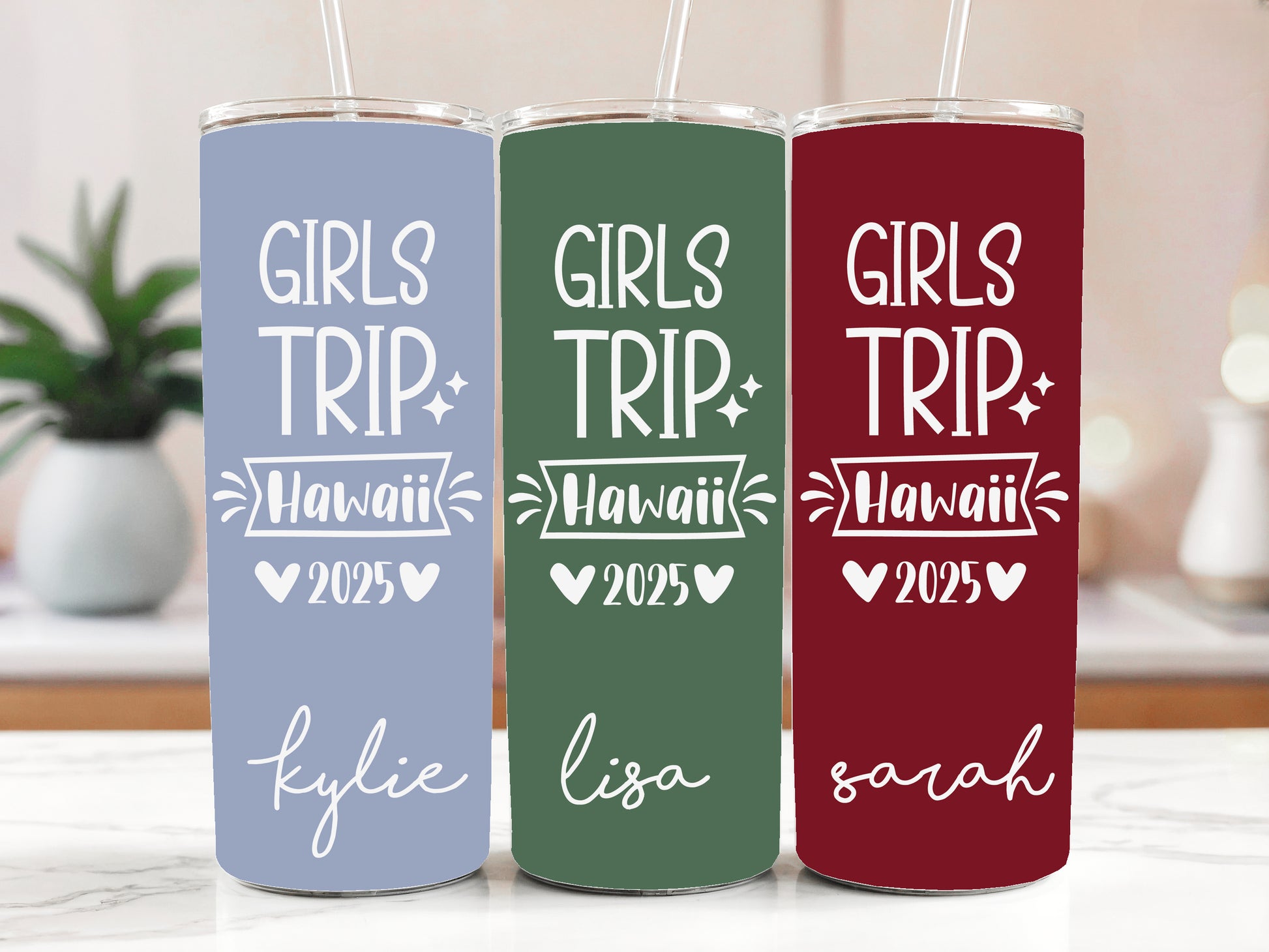 Colorful Girls Trip Tumbler, Best Friends Insulated Steel Bottle