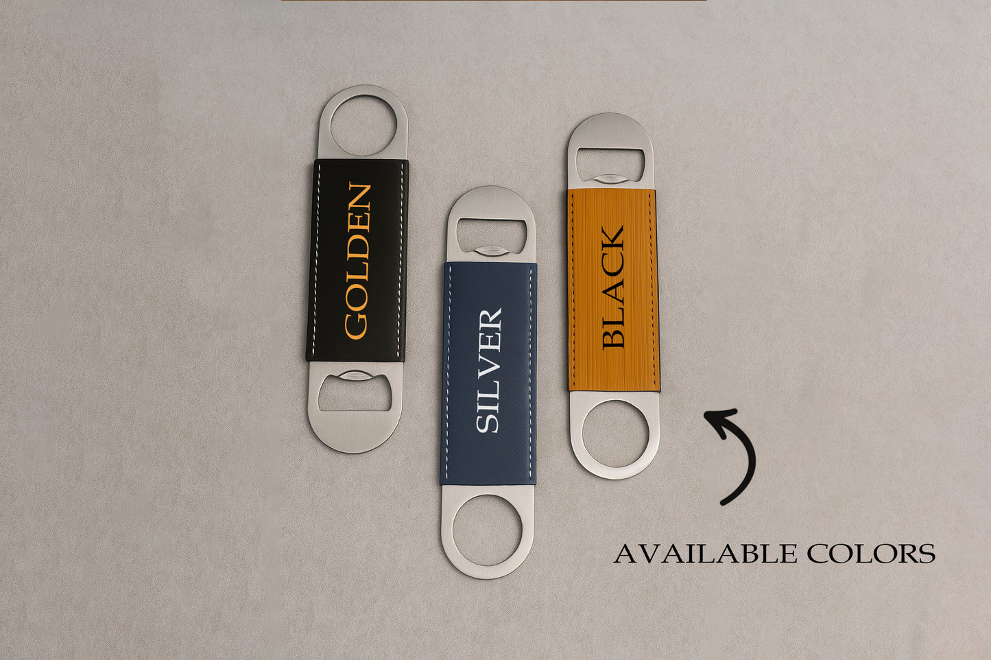 Personalized Leather Beer Opener, Custom Engraved Bar Tool for Wedding