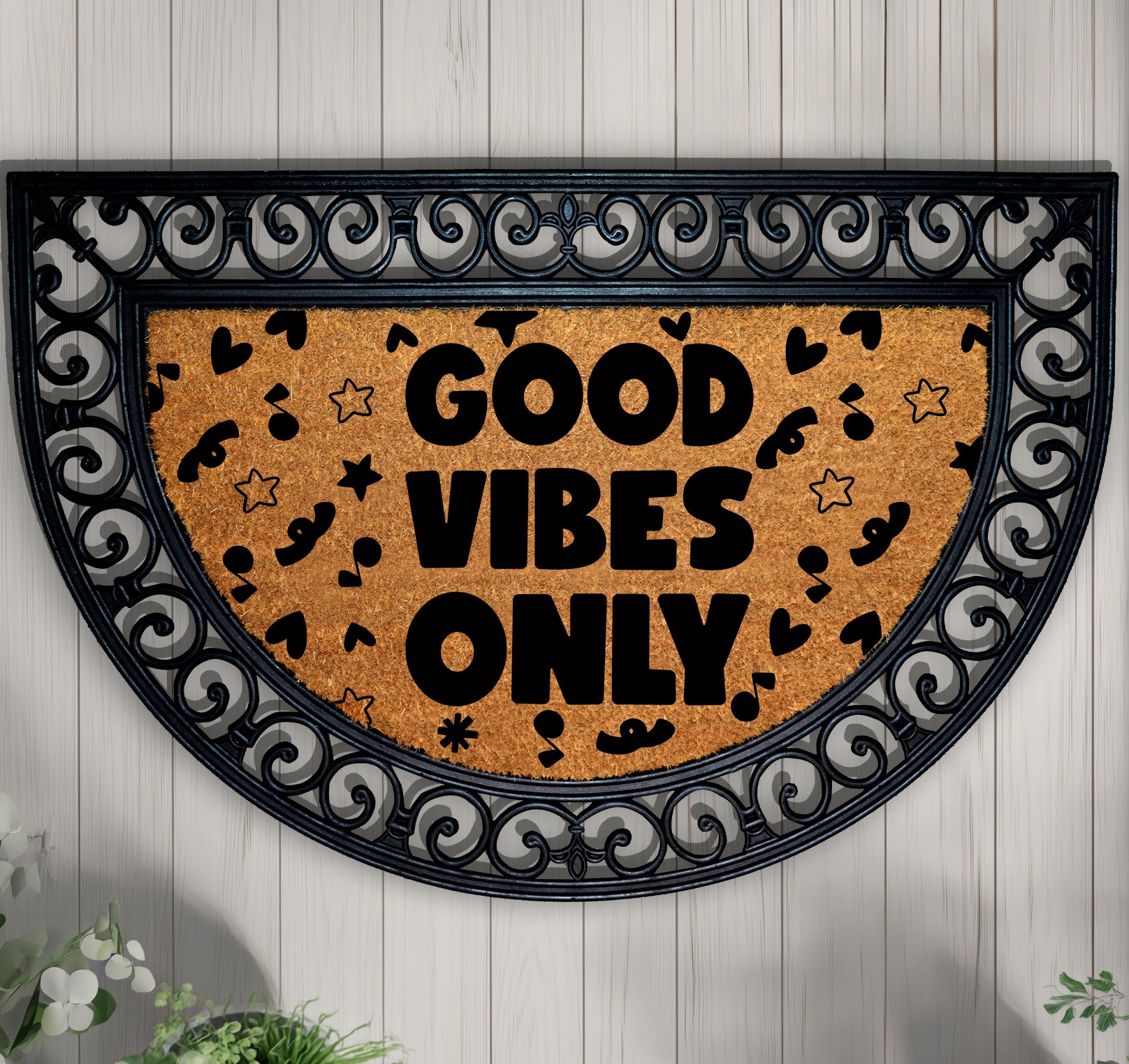 Positive Vibes Await, Happy Home Entry Mat, Funny Welcome!