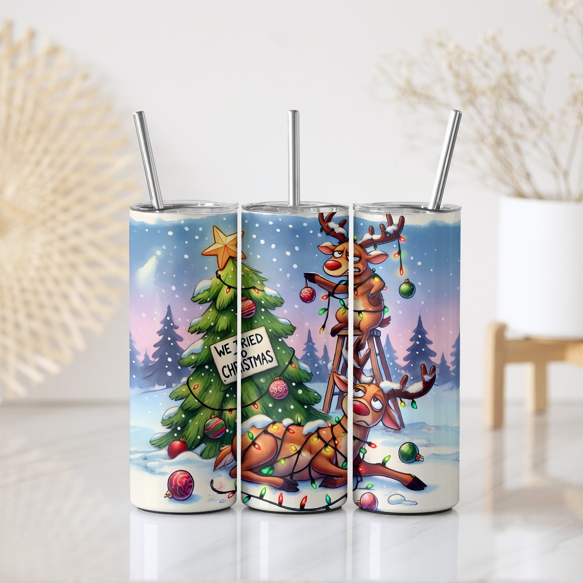 Sarcastic Reindeer Quotes, Funny Christmas Insulated Tumblers, Winter Humor