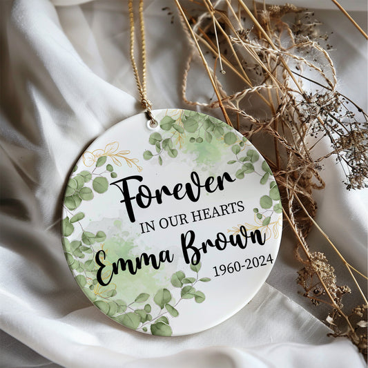 Honor their memory with a personalized ceramic ornament.