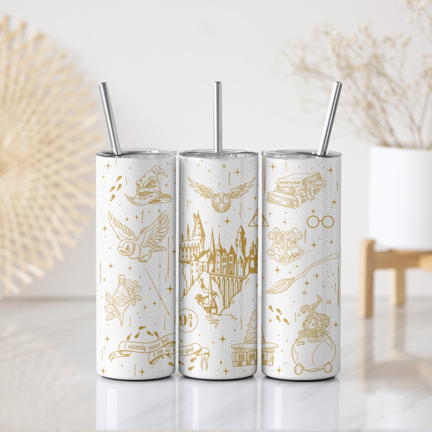 Magical Harry Potter Tumbler, Hogwarts-inspired Steel Water Bottle, Insulated Cup