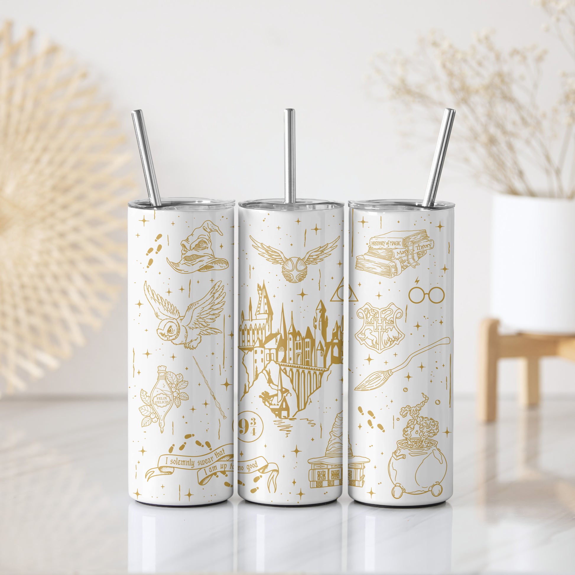 Magical Harry Potter Tumbler, Hogwarts-inspired Steel Water Bottle, Insulated Cup
