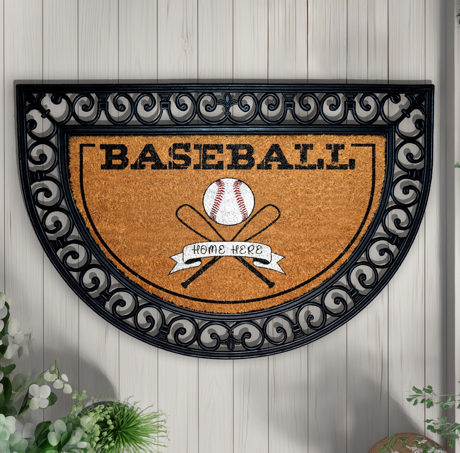 Baseball Home Here Doormat, Perfect Gift for Baseball Fans!