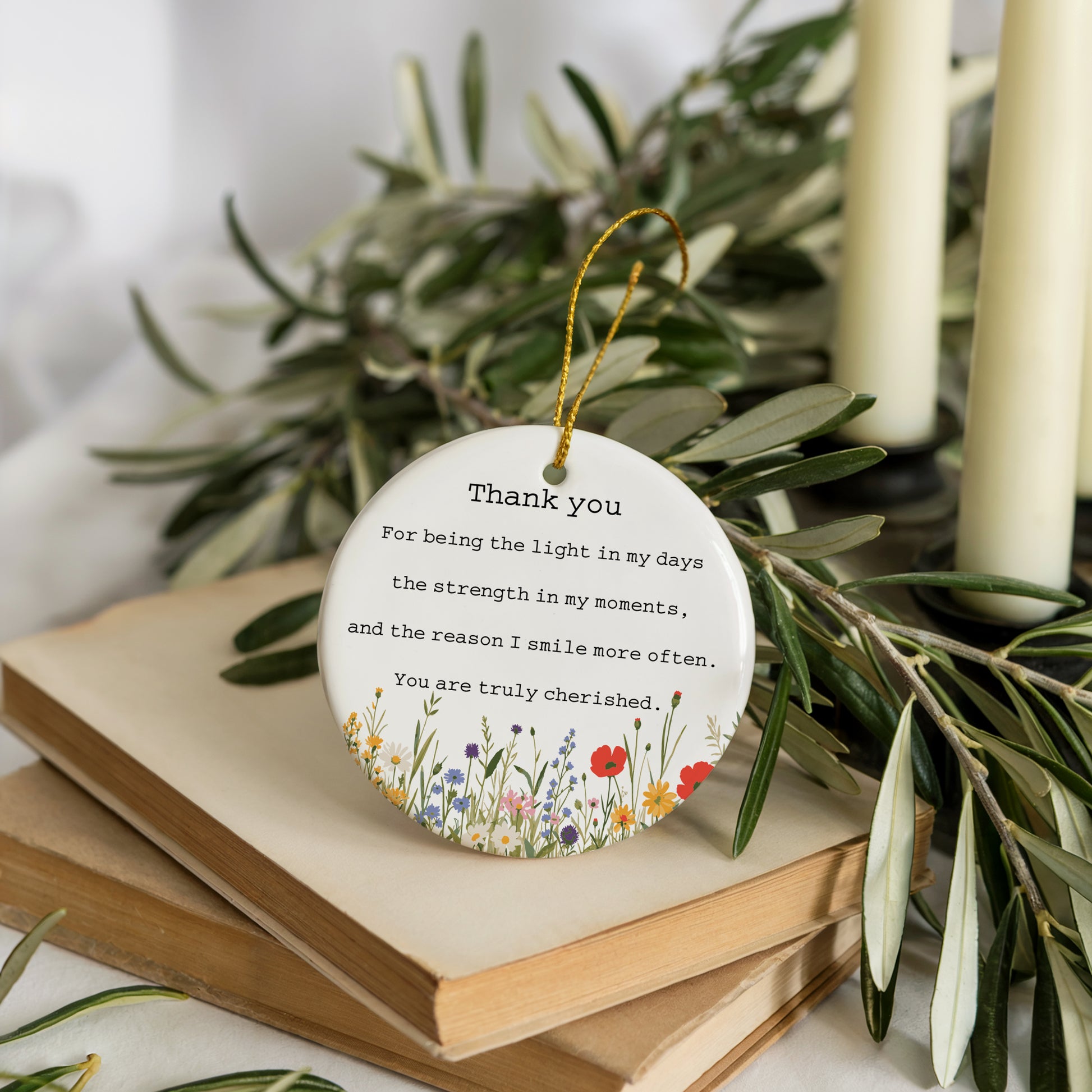 Cherished Appreciation Gift, Floral Thank You Keepsake, Sentimental Valentine