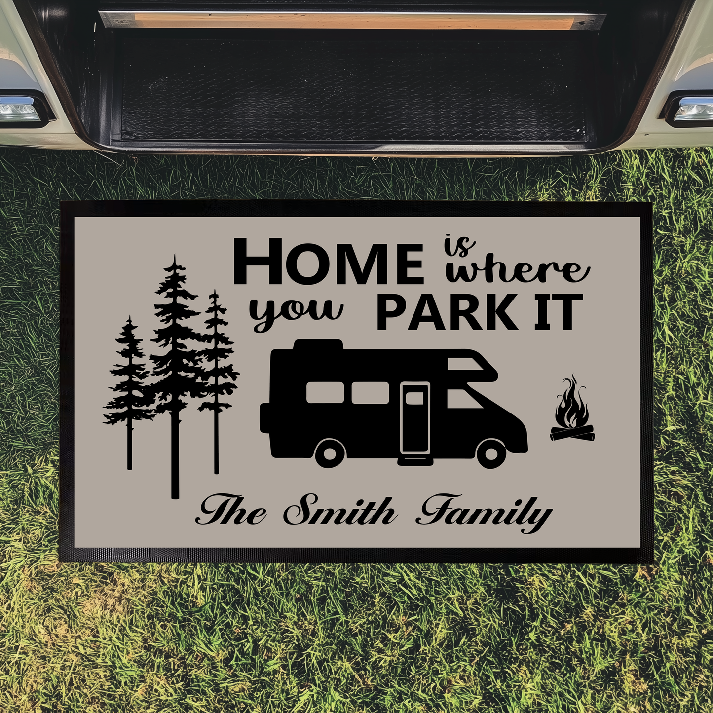 Custom RV Welcome Mat, Personalized Camping Doormat for Camper Home