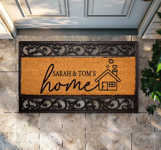 Custom Welcome Mat: Personalized with Name, Ideal Housewarming Gift