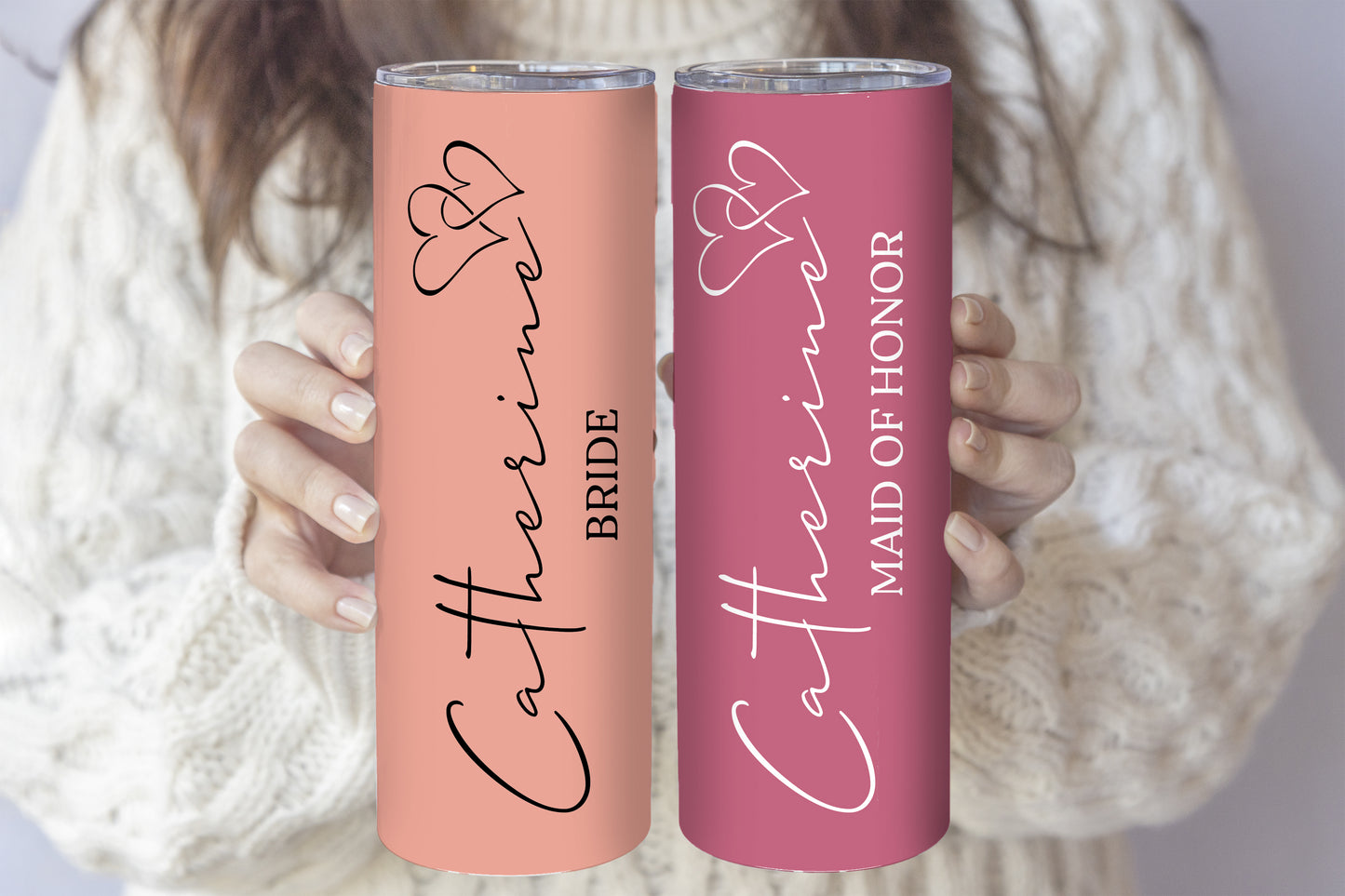 Colorful, Customizable Bachelorette Tumbler Set for Bride & Bridesmaids
