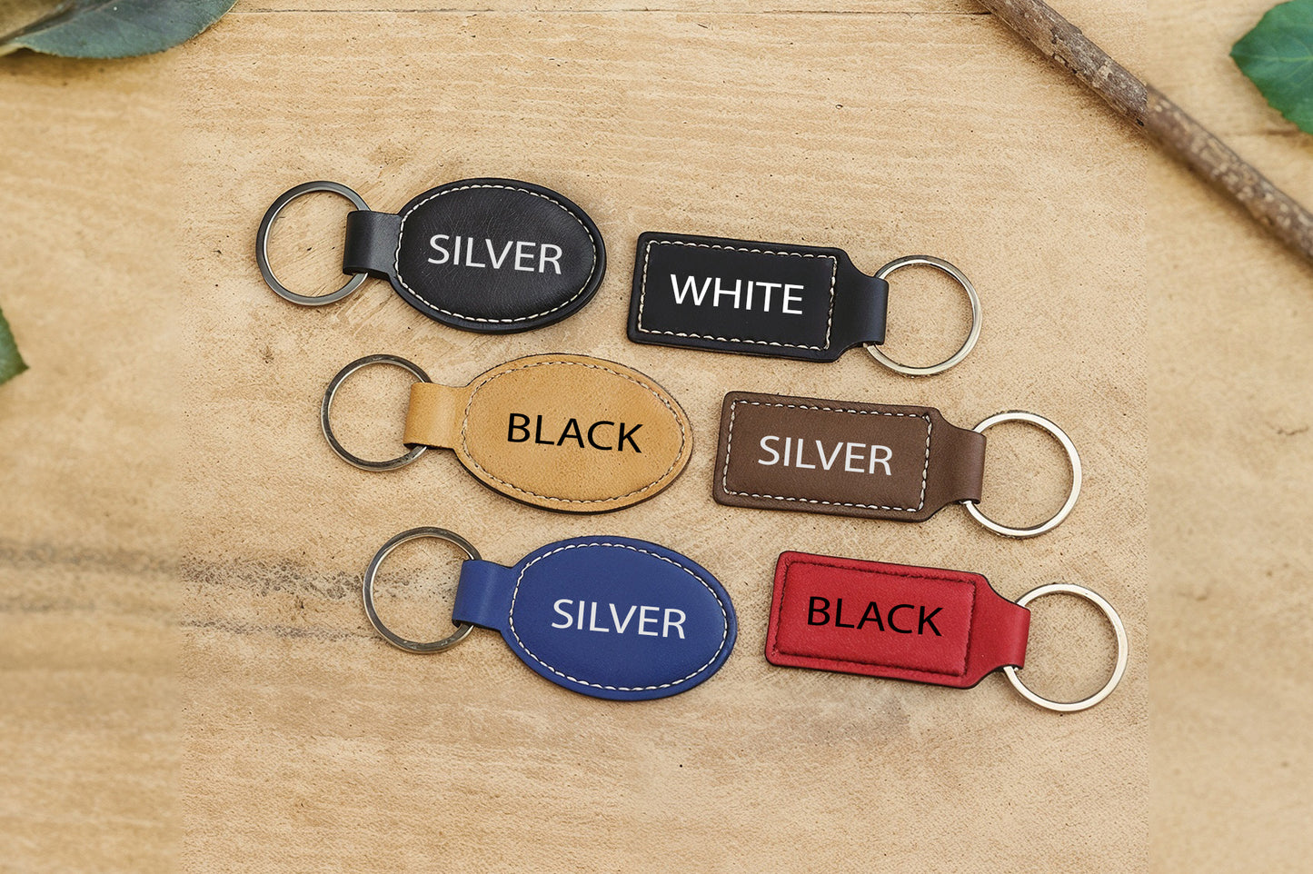 Custom Sports Theme Vegan Leather Keychains, Personalized Athlete Gift