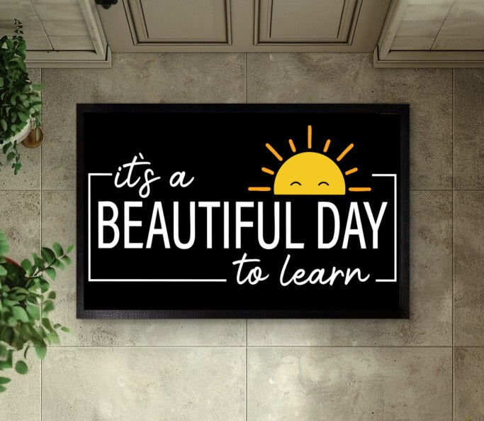 Cheery Classroom Welcome Mat: Happy Sun Design for Back-to-School!
