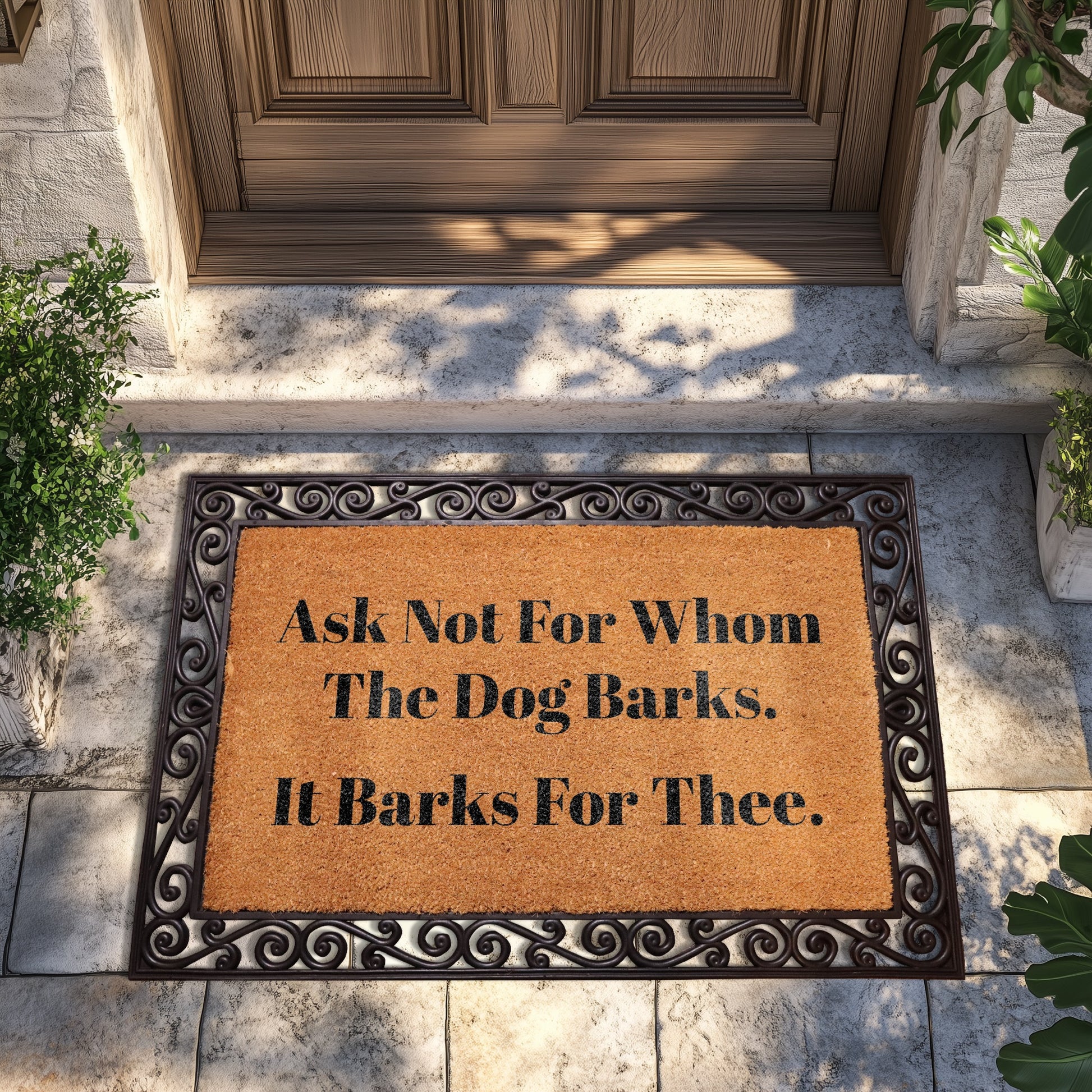 Humorous Dog Lover Welcome Mat, Funny Front Porch Rug Gift