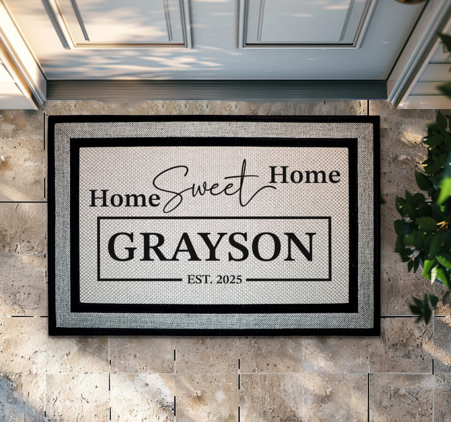 Personalized Last Name Doormat, Custom Family Welcome Mat, Housewarming Gift