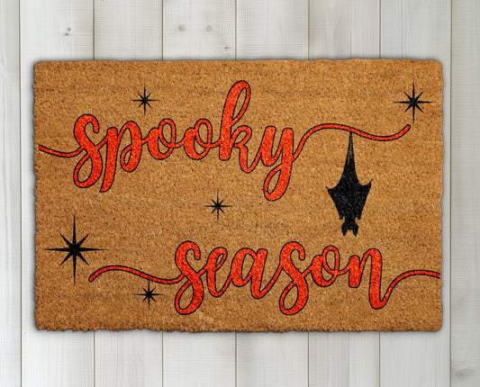Spooky Season Doormat, Cute Bat Fall Decor, Autumn Housewarming Welcome