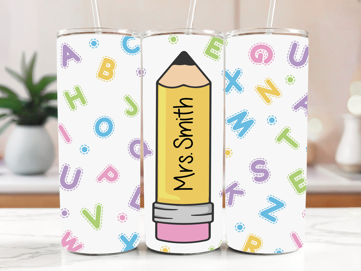 Personalized Steel Tumbler for Teachers, Insulated and Adorable Teacher Gift