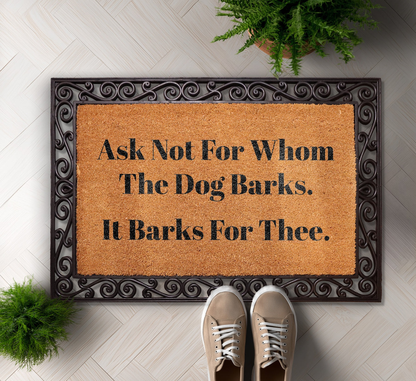 Humorous Dog Lover Welcome Mat, Funny Front Porch Rug Gift