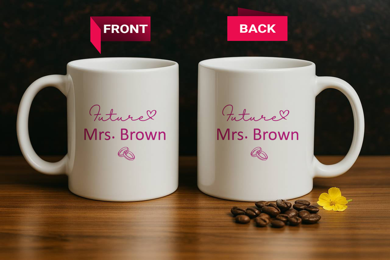 Personalized Fiancée & Future Wife Ceramic Mug Set for Engagement