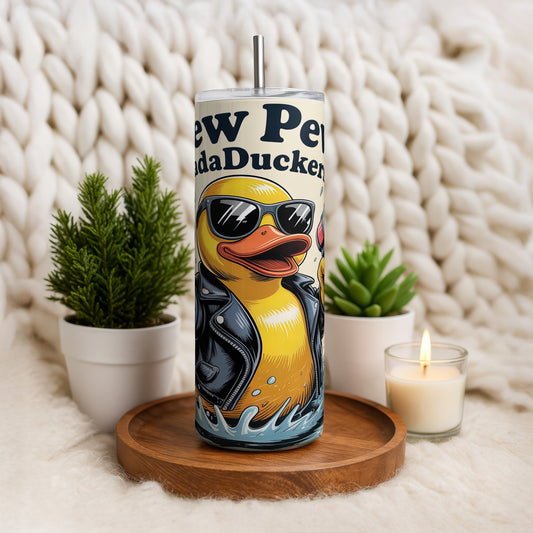 Madaduckers Stainless Steel Tumbler, Badass Duck Design Insulated Cup